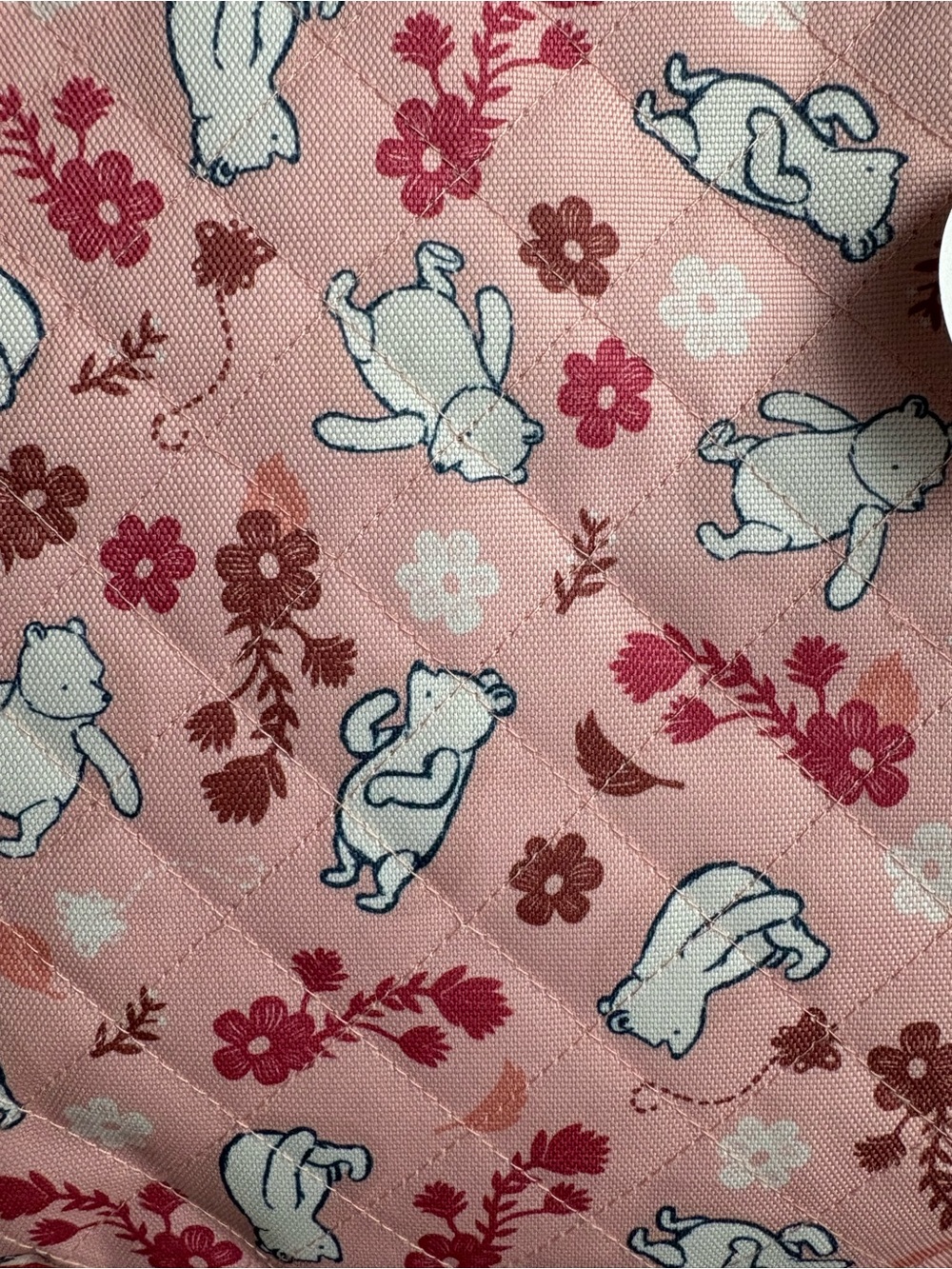 Winnie the Pooh Disney Baby Multi-Piece Diaper Bag Baby Bag Set Pink Leaves NWT - Picture 7 of 15
